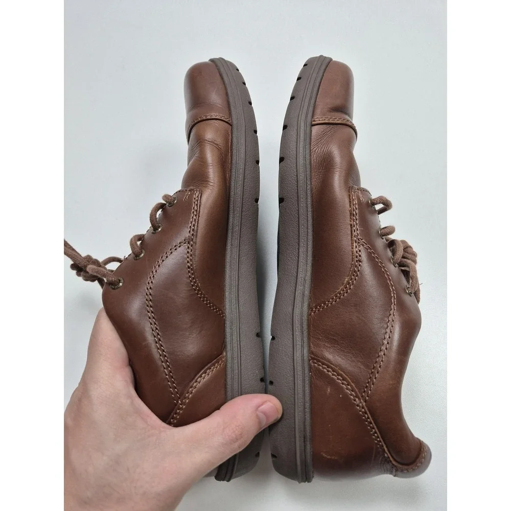 Lems Shoes Mens Size 10.5 Brown Leather Nine2Five Mocha Derby Dress Comfort